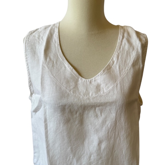 LA FIXSUN LINEN TOP SLEEVELESS ASYMMETRIC HEM BEACHY RESORT BREATHABLE BOHO S - Picture 3 of 10